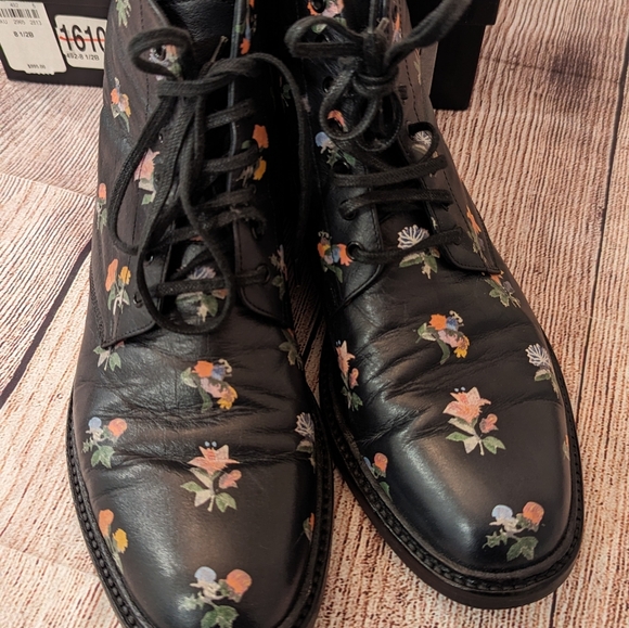 Saint Laurent Lolita 20 Prairie Floral ankle lace up boots size 38.5 - Picture 2 of 6